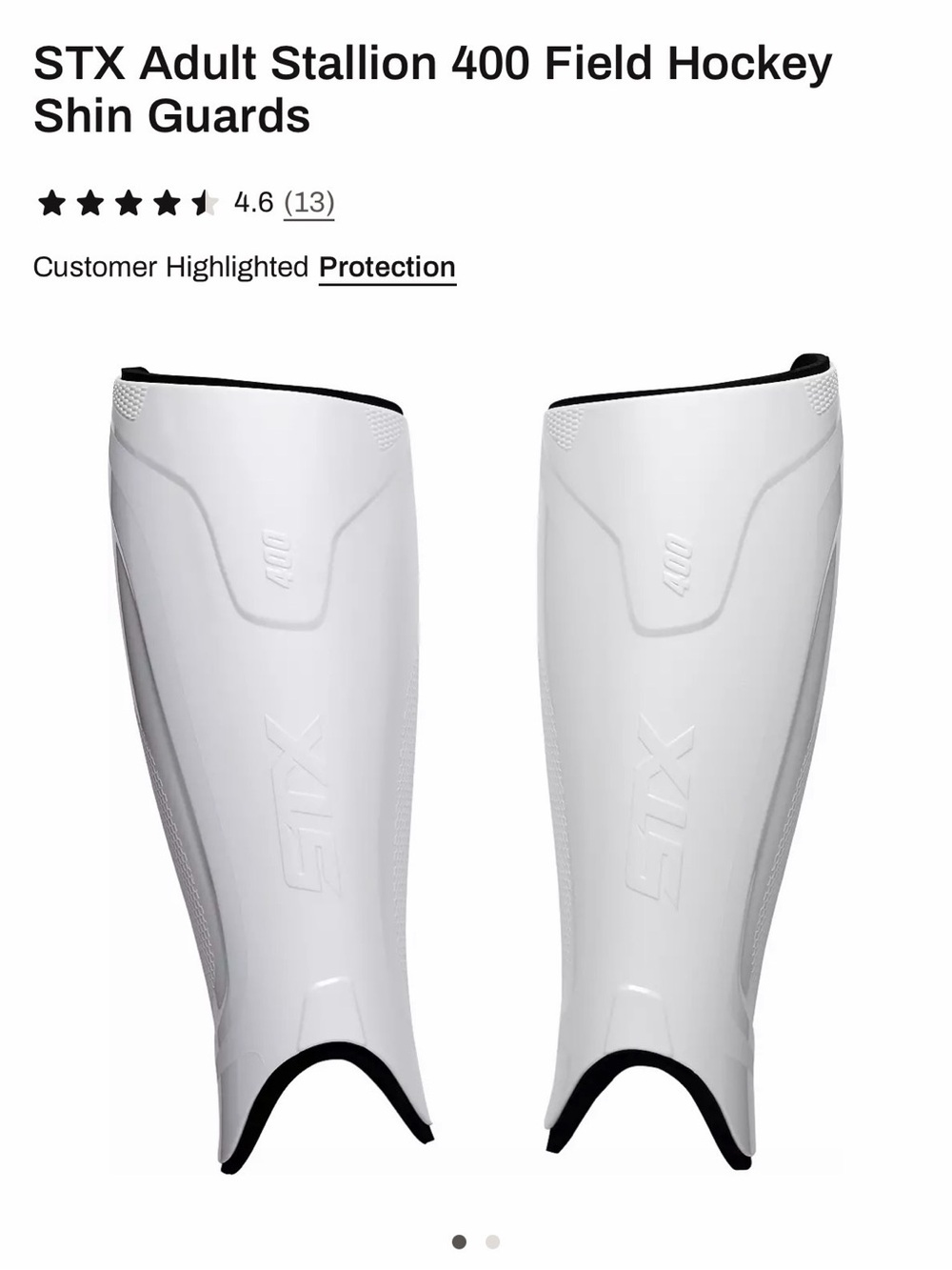 STX Stallion 400 Field Hockey Shin Guards - White